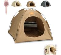 Breezyden Pop-Up Pet Tent,Portable Hideaway for Cats & Small Dogs,Pop Up Waterproof Cat Tent Foldable House, Fully Washable, No Assemble (Coffee, S(Fits Pets Under 2kg))