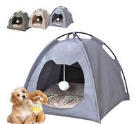 Breezyden Pop-Up Pet Tent Portable Hideaway for Cats & Small Dogs, Portable, Waterproof, Foldable Hideaway with Mesh Ventilation, Anti-Slip Base, Fully Washable, Ideal Year Round (Gray, M(40*40*38))