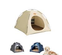 Breezyden Pop-Up Pet Tent-Portable Hideaway for Cats & Small Dogs,Waterproof Non-Slip and Breathable with Padded Mesh Windows, Easy to Clean and Portable，Suitable for Indoor Outdoor (Beige, M)