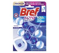 BREF Blocs WC Auto Activ' Premium Marine - 2 blocs de 52 g chacun - Nettoyage continu et fraîcheur eau bleue - Format pratique en sachet - Lot de 3