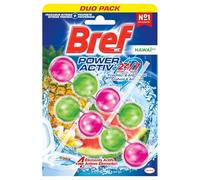 BREF Blocs WC Hawaï Power Activ' - Duo Pack de 2 blocs de 52 g chacun - Fraîcheur intense et propreté durable pour vos toilettes - Lot de 3