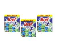 Bref Lot de 3 Duos pack 2 Blocs WC 50g Power Activ Pin - Nettoyant Détartrant WC