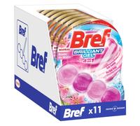 BREF WC Brillant Gel Rosée du Matin - Lot de 11 Blocs WC (11x50g) - Produit Nettoyant WC - Mousse Nettoyante Brillance Intense