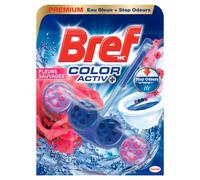 Bref WC Color Activ+ Fleurs sauvages - Produit Nettoyant WC - Anti calcaire - Mousse Nettoyante - Fraîcheur intense - Anti-saleté - 4 Elements Actifs 1 Bloc WC (50g)