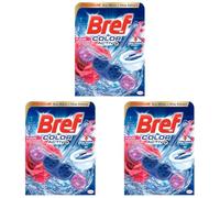 Bref WC Color Activ+ Fleurs sauvages - Produit Nettoyant WC - Anti calcaire - Mousse Nettoyante - Fraîcheur intense - Anti-saleté - 4 Elements Actifs 1 Bloc WC (50g) (Lot de 3)