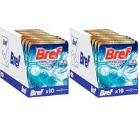 Bref WC Color Activ+Lagon - Produit Nettoyant WC -Eau Turquoise+Stop Odeurs - 4 éléments actifs- Action nettoyante - Formule anti-calcaire - Anti-saleté - Extra fraicheur -Lot de 20 Blocs WC (10x50g)