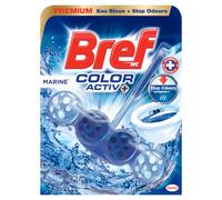 Bref WC - Color Activ+ Lagon - Produit Nettoyant WC - Eau Turquoise + Stop Odeurs - 4 éléments actifs - Action nettoyante - Formule anti-calcaire - Anti-saleté - Extra fraicheur - 1 Bloc WC (50g