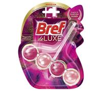 BREF WC Deluxe Magnolia Precieux, Bloc WC, Produit Nettoyant pour toilettes Parfume et anti,odeur, Formule Anti Calcaire et Anti Salete, 1 Bloc WC (50g)