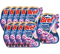 Bref WC - Lot de 10 Bloc WC Sensations d'Harmonie - Avec des Huiles Essentielles - Bloc WC - Parfum WC - Formule Anti-Calcaire - Produit Nettoyant WC - Pour des Toilettes Propre & Brillante