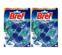 BREF WC Lot de 2 Blocs Nettoyant WC Color Activ+ Eucalyptus Duo Pack - 2x50g