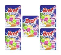 Bref WC - Power Activ' - Bloc Nettoyant WC - Exotic Hawaï - Lot de 5 blocs WC (5x50g) - +50% Anti-Calcaire - 4 Eléments Actifs - Propreté + Fraîcheur