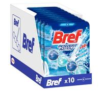 Bref WC Power Activ' Boost Océan- Lot de 10 Blocs WC (10x50g) - Produit Nettoyant WC - Anti calcaire Mousse Nettoyante