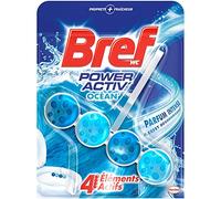 Bref WC Power Activ' Océan - Produit Nettoyant WC - Anti calcaire - Mousse Nettoyante - Fraîcheur intense - Anti-saleté - 4 Elements Actifs 1 Bloc WC (50g)