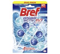 Bref WC Power Activ' Océan - Produit Nettoyant WC - Anti calcaire - Mousse Nettoyante - Fraîcheur intense - Anti-saleté - 4 Elements Actifs - 2 Blocs WC - 2 x 50g