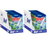 BREF WC Power Activ Pin, Bloc WC, Produit Nettoyant pour toilettes anti,odeur, Fraicheur Intense, Formule Anti Calcaire et Anti Salete, 1 Bloc WC (50g) (Lot de 2)