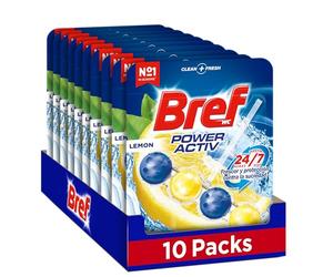 Bref WC Poweractive Lot de 10 nettoyants pour les toilettes 10 x 50 gr