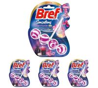 Bref WC - Sensations d'Harmonie - Avec des Huiles Essentielles - Bloc WC - Parfum WC - Formule Anti-Calcaire - Produit Nettoyant WC - Pour des Toilettes Propre & Brillante - Bloc 50g (Lot de 4)