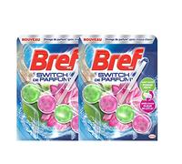 Bref WC - Switch de Parfum - Nettoyant WC - Parfum Pomme Verte Avant Chasse - Parfum Fleur de Lotus Après Chasse - +10% de Fraîcheur - Change de Parfum Après Chaque Chasse - Lot de 2