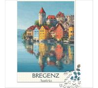 Bregenz Austria Puzzles 1000 pièces pour Adultes | puzzle pour les fans de films une activité amusante pendant le générique de vos films préférés à la maison le soir38x52cm