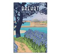 Bréhat - L'île Aux Fleurs Vintage Affiche de Voyage Poster Photo de Chambre Famille Poster Décoratif Toile Décoration Murale Mode Poster Peinture Poster 50 x 75 cm