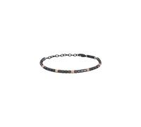 Breil B Rocks pink and black men's bracelet TJ3554 316L steel with hematite stone