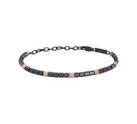 Breil B Rocks pink and black men's bracelet TJ3554 316L steel with hematite stone