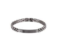 Breil Bracelet Black Diamond pour homme en acier inoxydable de couleur pistolet avec diamants noirs, avec fermoir déployant, longueur : 22,5 cm, TJ2400, Länge: 22,5 cm, Acier inoxydable, Pas de gemme