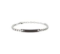 Breil Bracelet « Tag and Cross » en acier pour homme, Eine Grösse, Acier inoxydable, Oxyde de zirconium