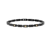 Breil, Ceramic Brick Bracelet homme avec éléments en céramique noire brillante et détails en acier brillant Ip noir, fermeture à bijoux, longueur réglable jusqu'à 17 cm, Taglia unica, Acier, céramique