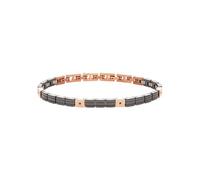 Breil Ceramic Brick TJ3271 Bracelet pour homme en acier rose et kératine orné de pierres de zircone cubiques Longueur 17 cm, argenté, 17 cm