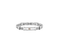 Breil, Collection 9K Loop, double bracelet femme en acier poli, avec élément central en or 9K, fermeture à bijoux, longueur réglable jusqu'à 17,5 cm, Taglia unica, Steel, Gold, Pas de gemme