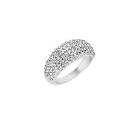Breil, Collection Gem Bague pour femme en acier poli avec pavé de cristaux, largeur jusqu'à 9,5 mm, taille 14, idée cadeau femme, 18, acier, Cristal