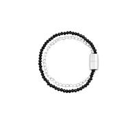 Breil, Collection magnétique System, élément petit coeur en acier poli, chaîne avec cristaux noirs, fermeture magnétique, Taglia unica, Acier, cristaux, Cristal