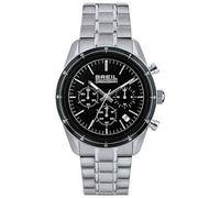 Breil Collection Montre Homme Release Collection Mono-Couleur Cadran Noir Mouvement Chrono Quartz et Bracelet Acier TW1897, Argent, Bracelet