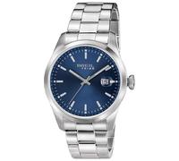 Breil - Montre Classique élégante en Acier pour Homme, Argenté/Bleu foncé, Taille Unique, Bracelet
