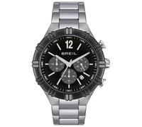 BREIL Montre Collection B Rise Cadran ANALOGIQUE Mouvement Chrono Quartz et Bracelet en Acier pour Homme, Argent, Noir., 44, Moderne