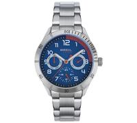 Breil - Montre Mate Steel pour Homme, Argenté/Bleu., Taille Unique, Bracelet