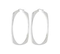 Breil New Tetra TJ3198 Boucles d'oreilles pour femme en acier argenté 5 cm Fermoir français, 5cm, Acier allié, Pas de gemme