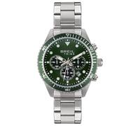 Breil Orologio Chrono da Uomo di Tribe Collezione Gent EW0638, Argenté/Vert foncé, Taille Unique, Bracelet