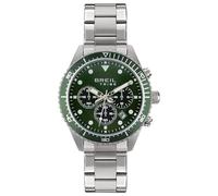 Breil Orologio Chrono da Uomo di Tribe Collezione Gent EW0638, Argenté/Vert foncé, Taille Unique, Bracelet
