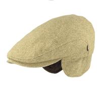 Breiter Bonnet d'hiver pour homme avec cache-oreilles - Casquette plate - 100 % laine - avec protection d'oreille repliable - Doux et confortable, 58