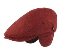 Breiter Bonnet d'hiver pour homme avec cache-oreilles - Casquette plate - 100% laine avec protection d'oreilles dépliable - Bonnet doux et confortable, 57