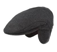 Breiter Bonnet d'hiver pour homme avec cache-oreilles - Casquette plate - 100 % laine - avec protection d'oreille repliable - Doux et confortable, 63