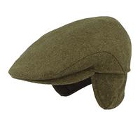 Breiter Bonnet d'hiver pour homme avec cache-oreilles - Casquette plate - 100 % laine - avec protection d'oreille repliable - Doux et confortable, 58