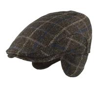 Breiter Bonnet d'hiver pour homme avec cache-oreilles - Casquette plate - 100 % laine - avec protection d'oreille repliable - Doux et confortable, 61