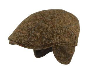 Breiter Bonnet d'hiver pour homme avec cache-oreilles - Casquette plate - 100 % laine - avec protection d'oreille repliable - Doux et confortable, 63