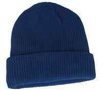 Breiter Bonnet Tricoté Beanie Tricot Bonnet d'hiver avec Doublure Douce en Polaire Thinsulate™ & Bord de 7 cm - pour Homme et Femme - Rouge - Taille Unique