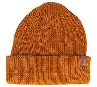 Breiter Bonnet Tricoté Beanie Tricot Bonnet d'hiver avec Doublure Douce en Polaire Thinsulate™ & Bord de 7 cm - pour Homme et Femme - Ocre - Taille Unique