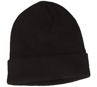 Breiter Bonnet tricoté d'hiver avec doublure douce Thinsulate, Noir , taille unique