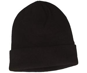 Breiter Bonnet tricoté d'hiver avec doublure douce Thinsulate, Noir , taille unique